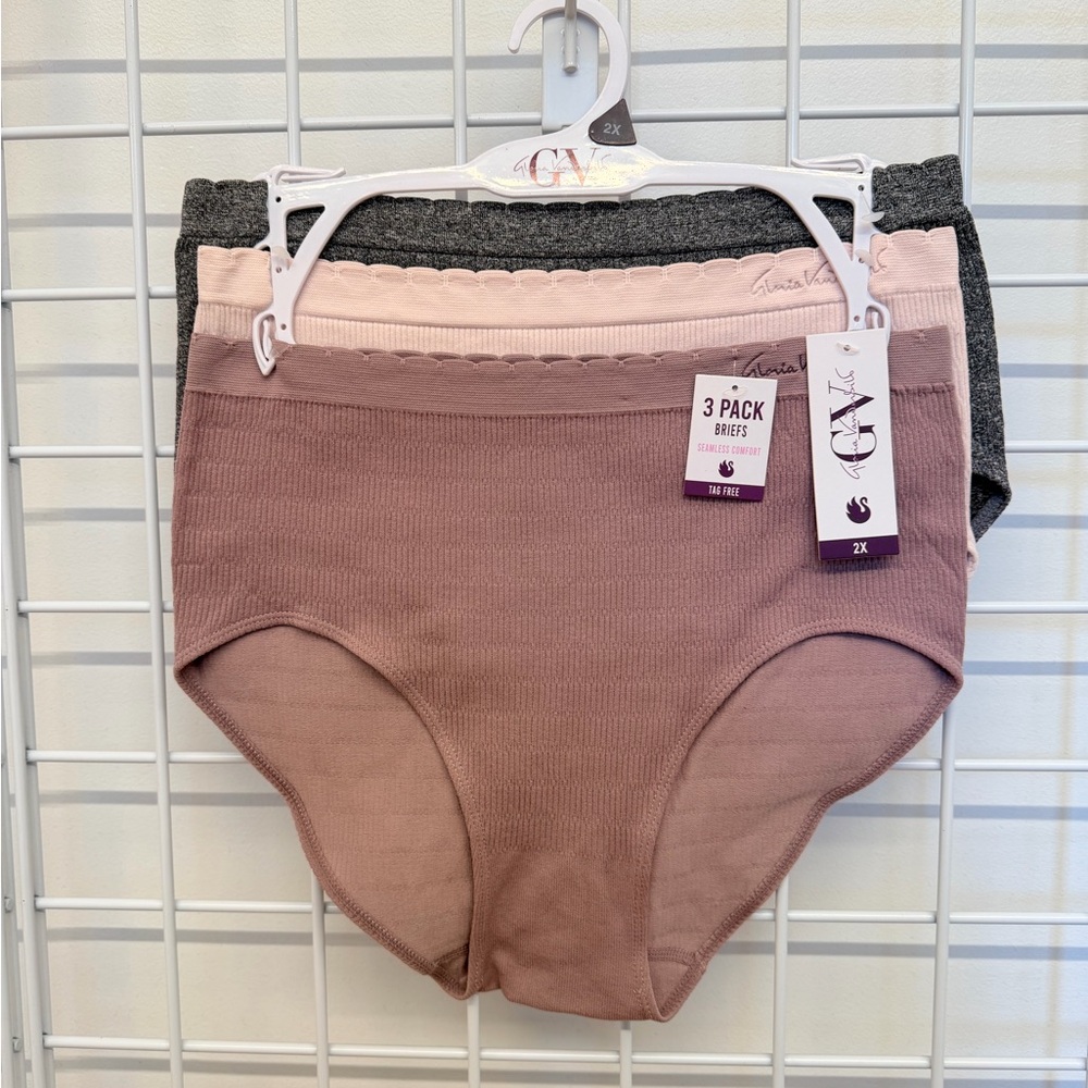 Gloria Vanderbilt - 3-Pack Briefs Pink, Gray, Black